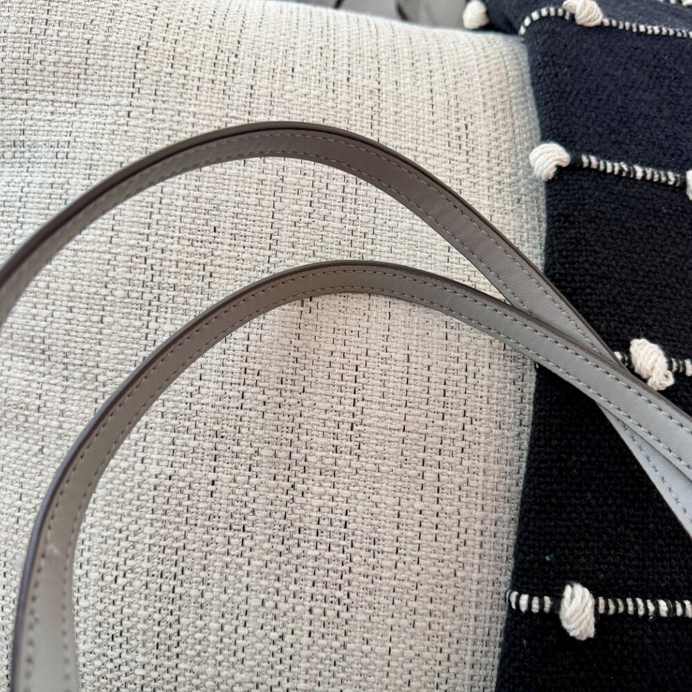Tory Burch Gray Patterned Canvas Tote with Center Stripe - Picture 9 of 16